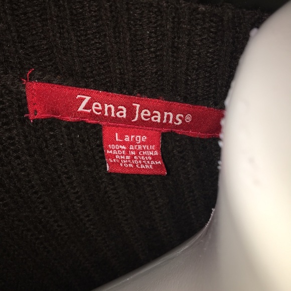 Zena Jean brown long sleeve acrylic sweater large - Picture 8 of 10